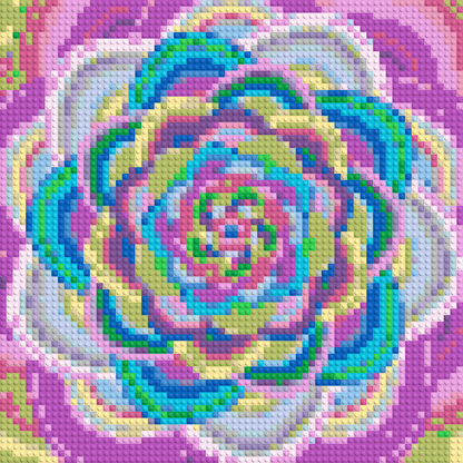 Vibrant Abstract Floral Fractal Background.  3x3 large