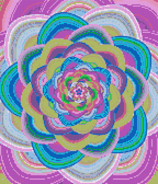 Vibrant Abstract Floral Fractal Background.  6x7 large