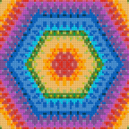 Low-Poly Kaleidoscope Pattern 3x3 large