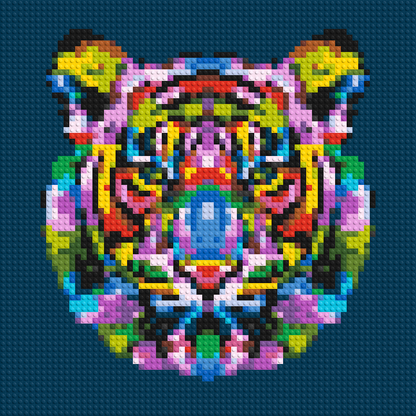 Pop Art: Colorful Tiger head 3x3 large