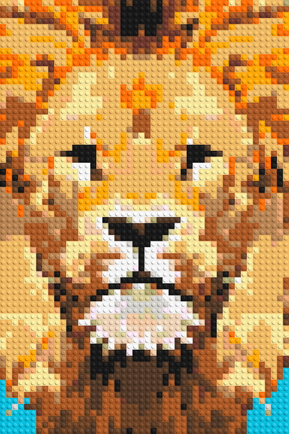Low-Poly: Lion Head 2x3 large