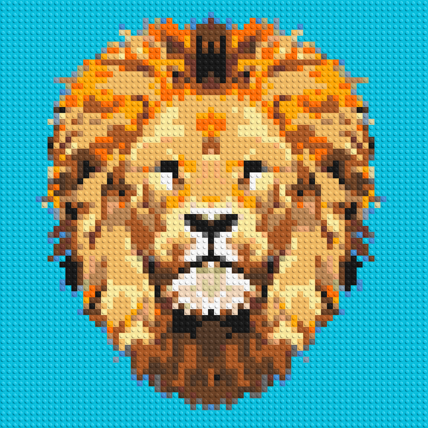 Low-Poly: Lion Head 3x3 large