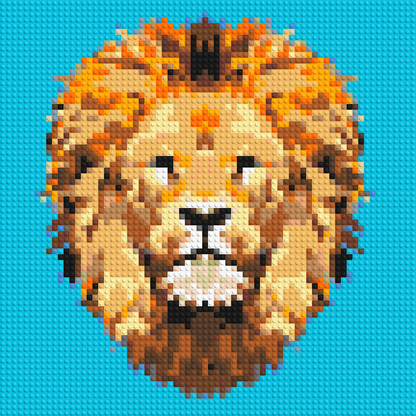 Low-Poly: Lion Head 3x3 large