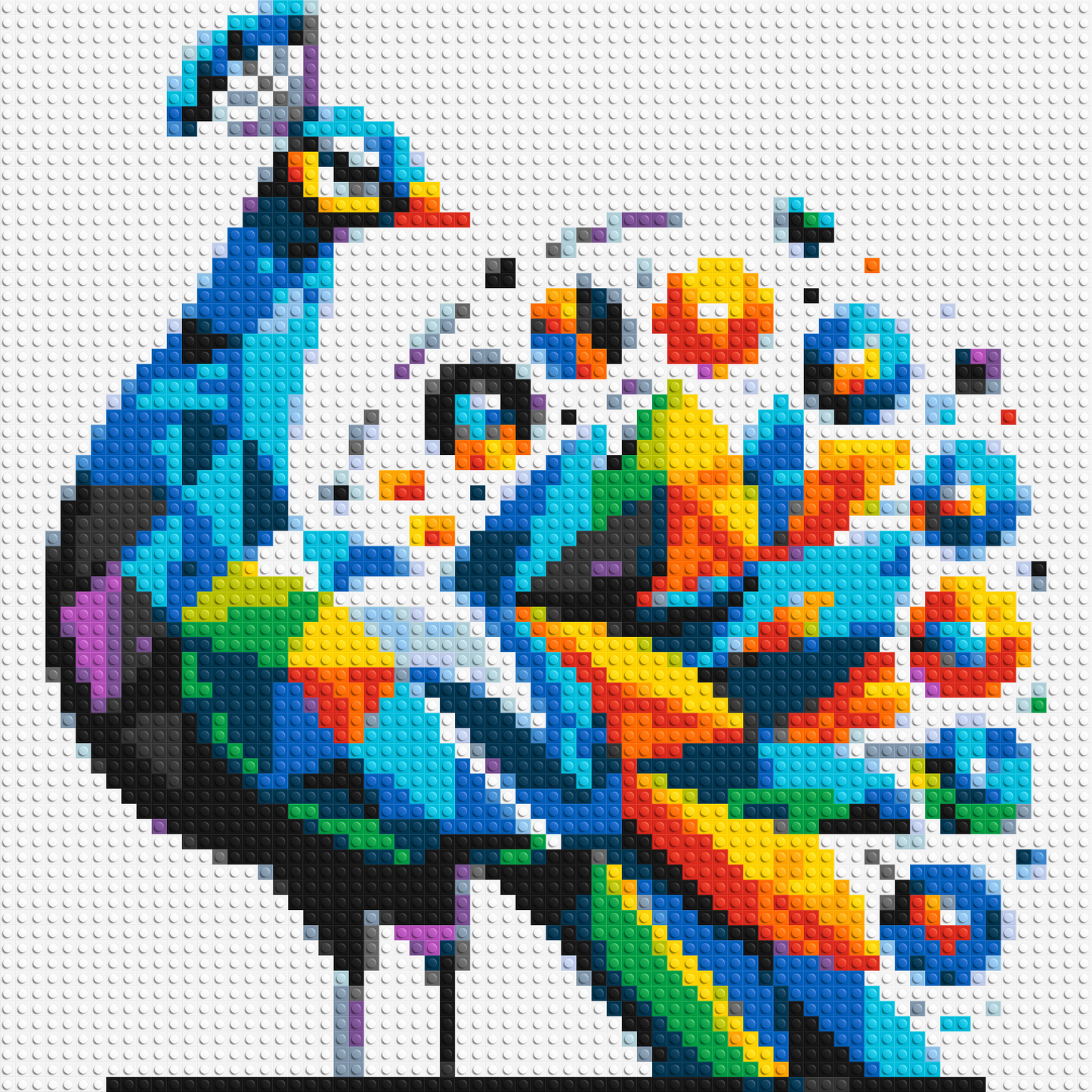 Low Poly: Peacock 3x3 large